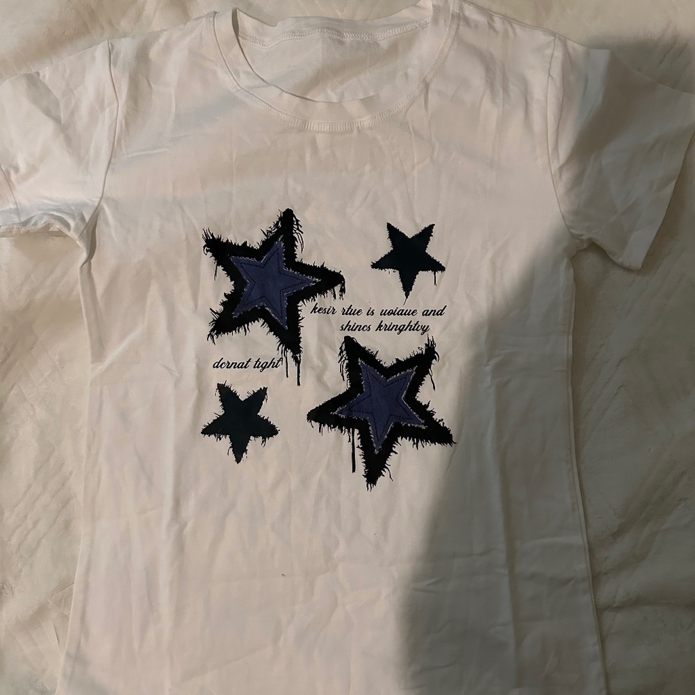 Women top,  jean star detail